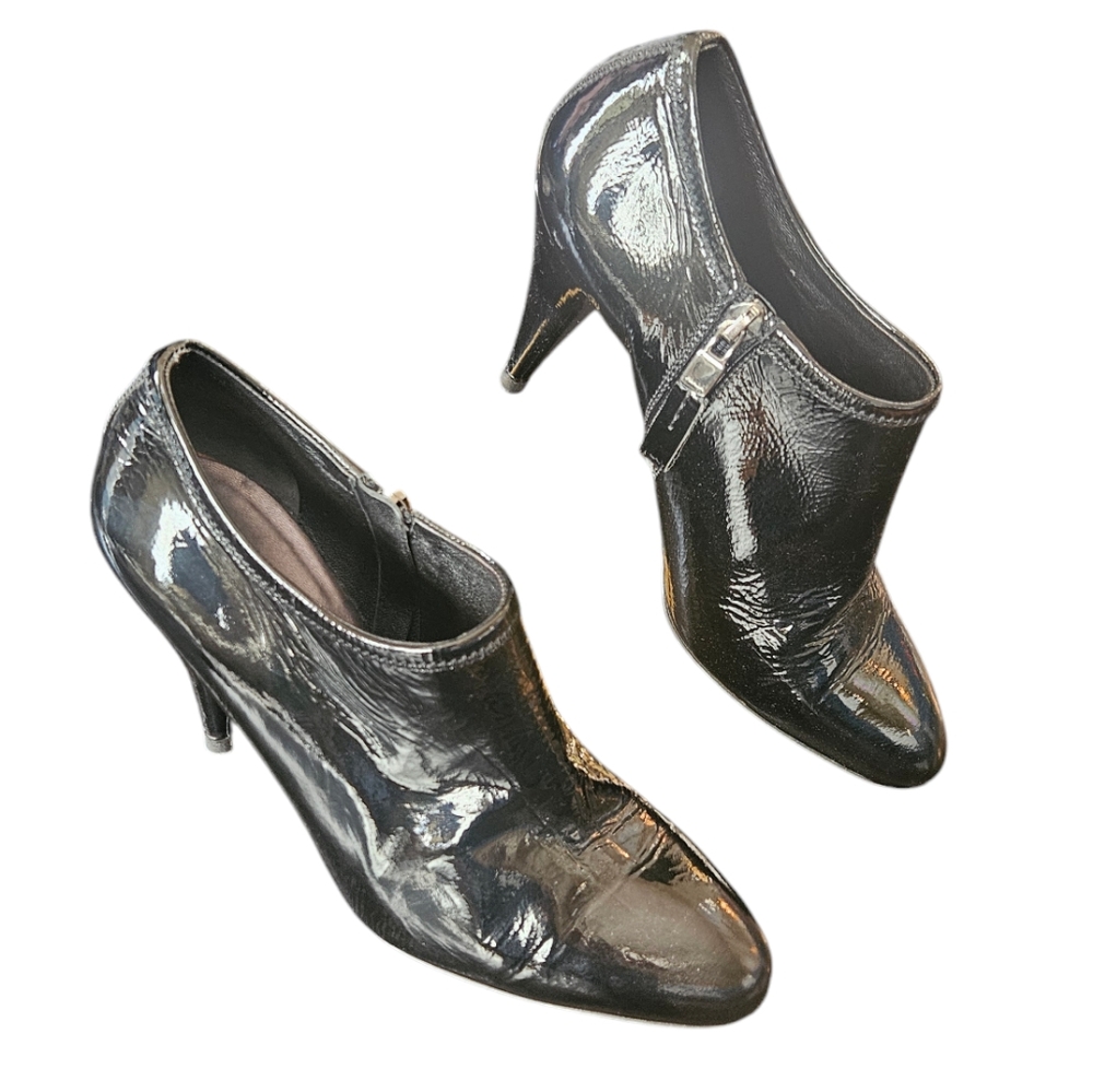 Prada Black Patent Leather Booties